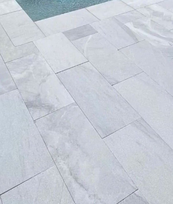 Bianco Ibiza Sandblasted Marble Pavers - Image 2