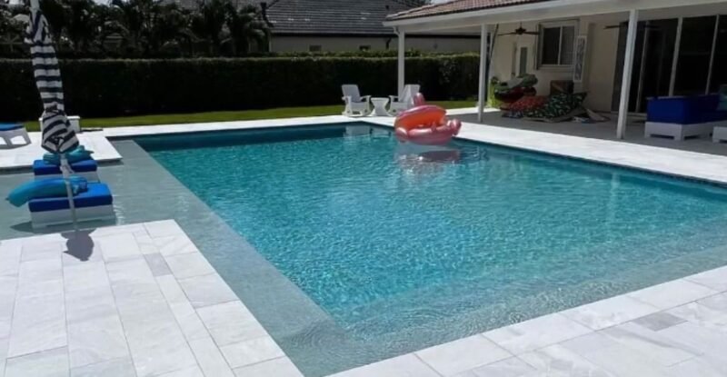 Bianco Ibiza Sandblasted Marble Pavers