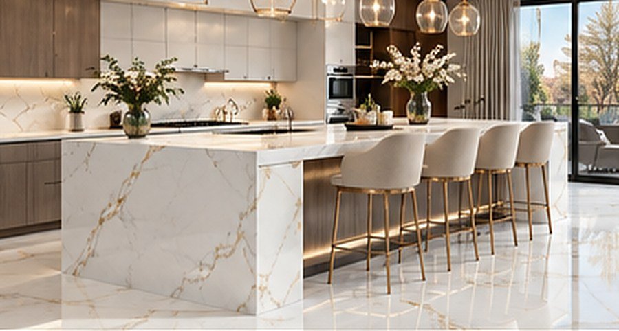 Gold Coast White Gold Porcelain Tile - Image 3
