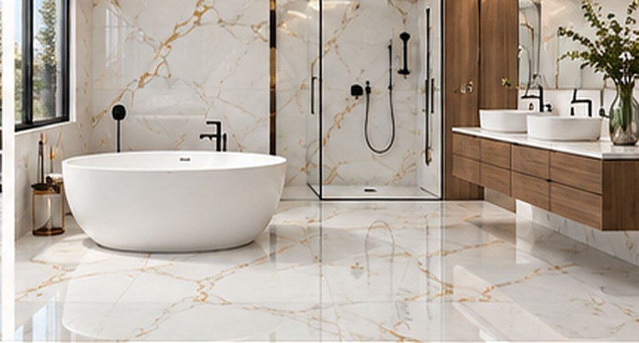 Gold Coast White Gold Porcelain Tile - Image 4