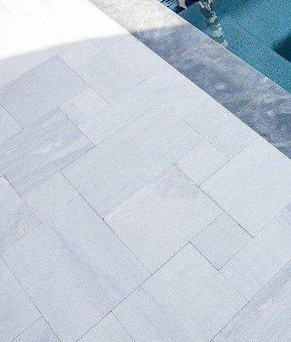 Ice White Sandblasted Marble Pavers - Image 2