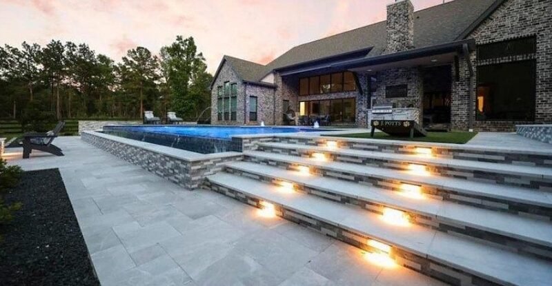 Nuvola Grey Leathered Marble Pavers