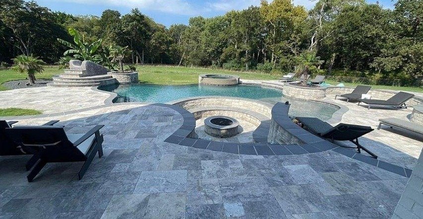 Silver Tumbled Travertine Pavers