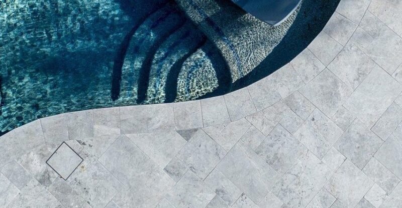 Tundra Grey Leathered Marble Pavers