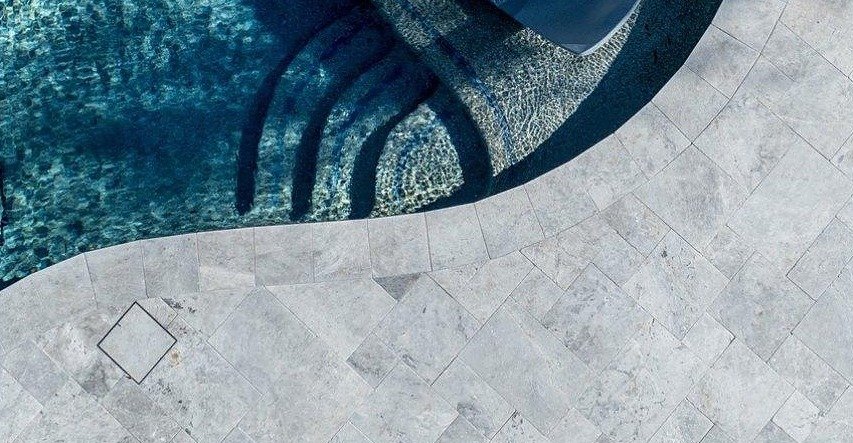 Tundra Grey Leathered Marble Pavers