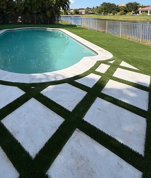 Vanilla Sandblasted Marble Pavers - Image 2