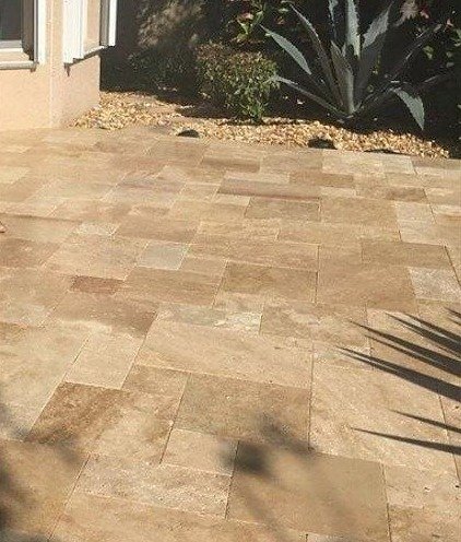 Walnut Tumbled Travertine Pavers - Image 2