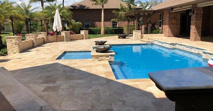 Walnut Tumbled Travertine Pavers